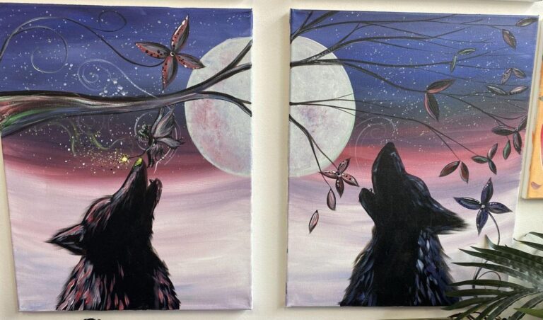 Magical Wolves Paint & Sip Class- Date Night! (7:30 pm – 9:30 pm)