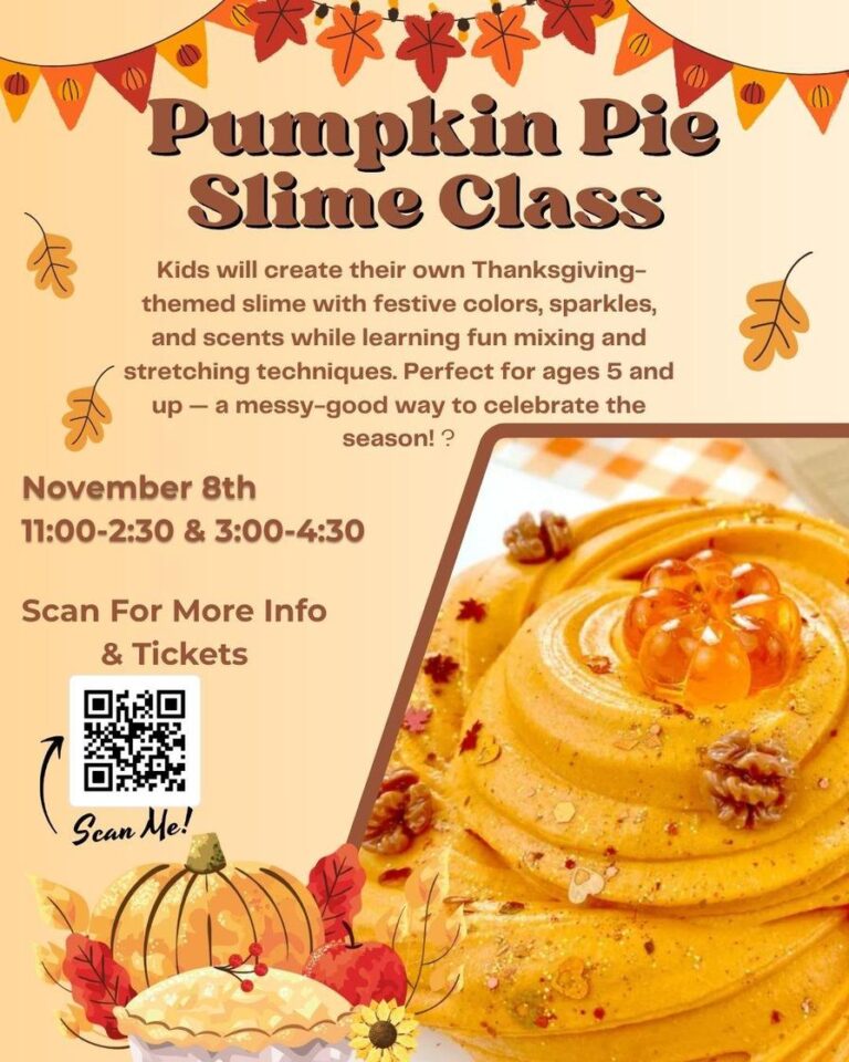 Pumpkin Pie Slime Lab (3:00 pm – 4:30 pm)