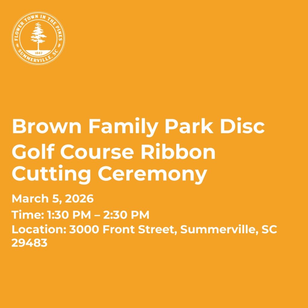 Ribbon cutting ceremony for Brown Family Park Disc Golf Course, March 5, 2026, in Summerville, SC.