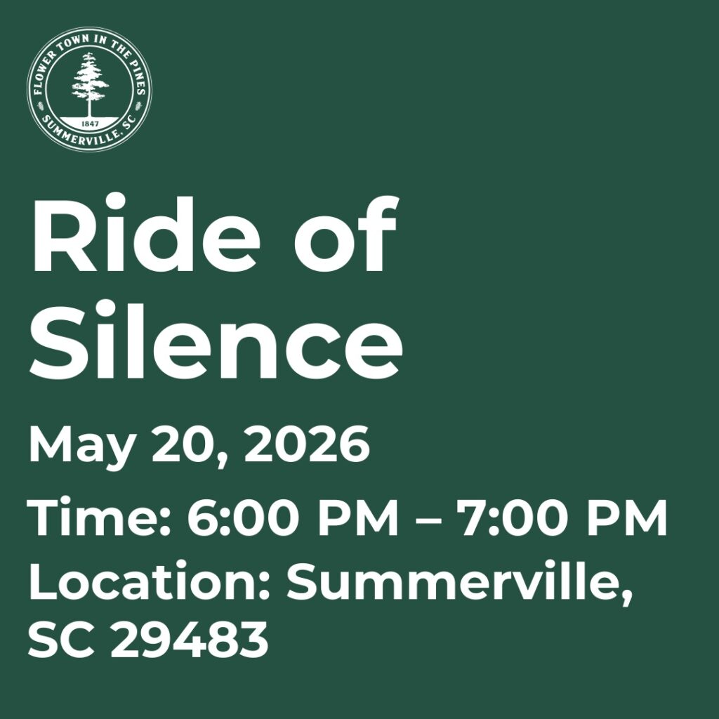 Event details for the Ride of Silence on May 20, 2026, in Summerville, SC.