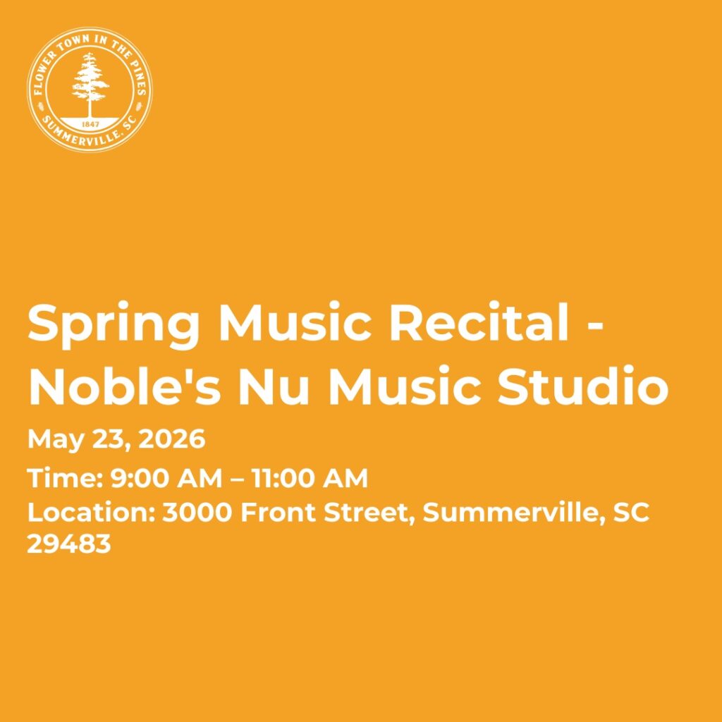 Spring Music Recital at Noble's Nu Music Studio on May 23, 2026, from 9:00 AM to 11:00 AM.
