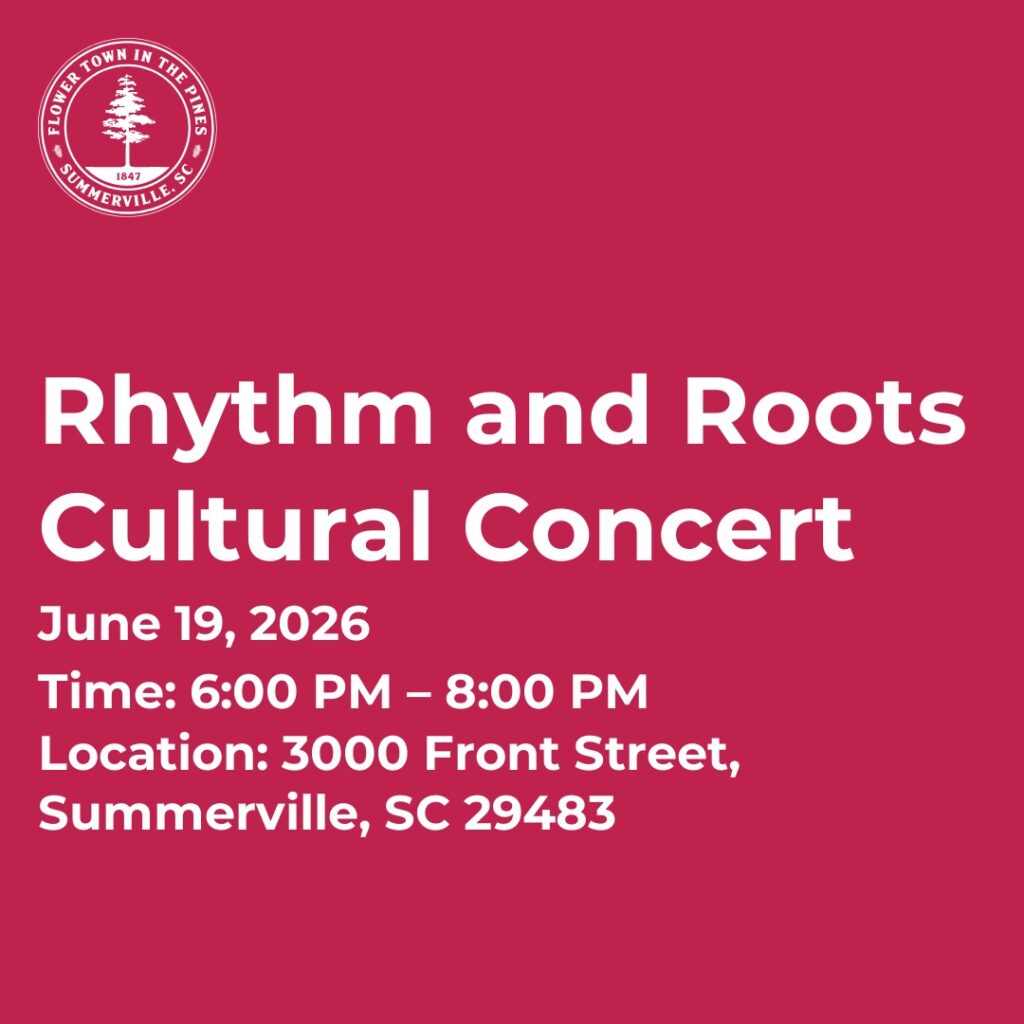 Event details for the Rhythm and Roots Cultural Concert on June 19, 2026, from 6:00 PM to 8:00 PM.