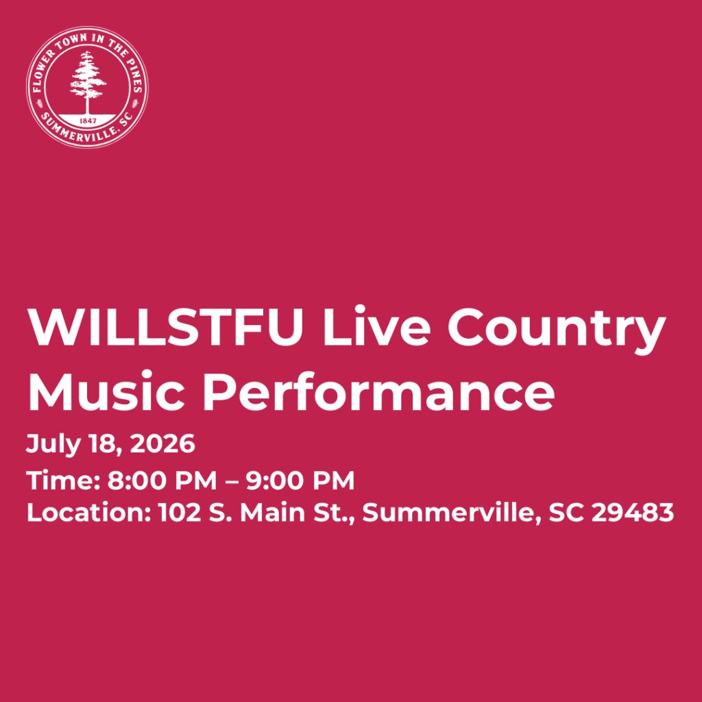 WILLSTFU performs live country music on July 18, 2026, from 8:00 PM to 9:00 PM in Summerville, SC.