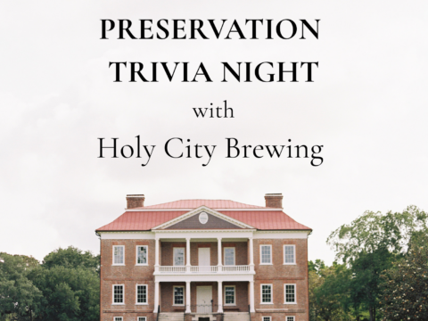 A historic building hosts a trivia night event with Holy City Brewing.