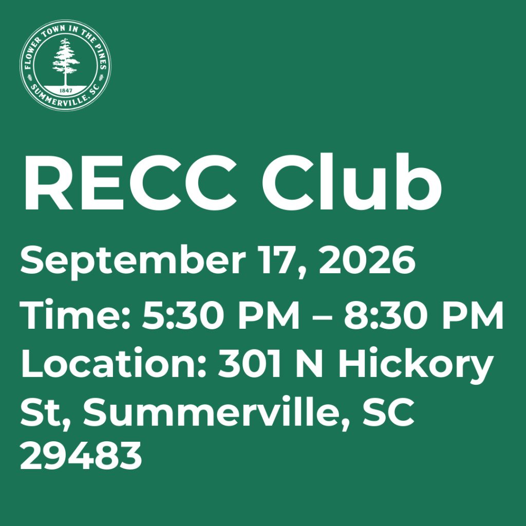 RECC Club event details: September 17, 2026, 5:30 PM to 8:30 PM, 301 N Hickory St, Summerville, SC 29483.