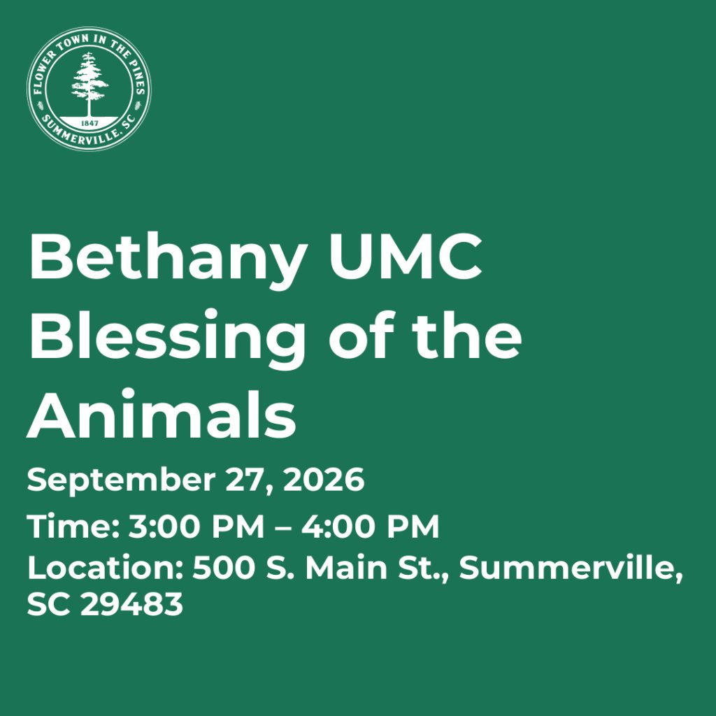 Event details for Bethany UMC's Blessing of the Animals on September 27, 2026, from 3:00 PM to 4:00 PM.